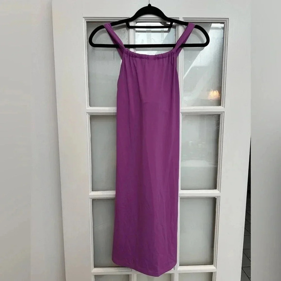 Athleta Purple Violet Cross Back Tie Athletic Halter Dress Women’s Size XS - Picture 8 of 8